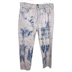 GAP High Rise Tie Dye Cheeky Straight Jeans 12/31 Blue Button Fly